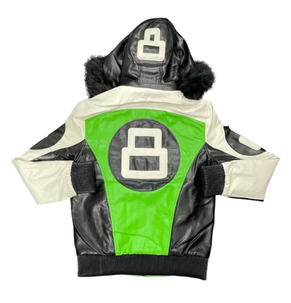 8 Ball Lime Jacket with Fur Hood