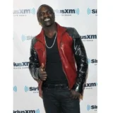 Akon Red and Black Leather Jacket