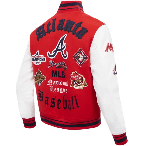 Atlanta Braves Old English Wool & Leather Jacket Varsity