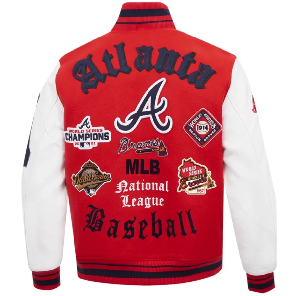 Atlanta Braves Old English Wool & Leather Jacket Varsity