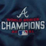 Atlanta Braves Champions Navy Locker Room Satin Varsity Jack