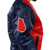 Atlanta Braves Color – Navy-Red Block Satin Varsity Ja