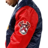 Atlanta Braves Color – Navy-Red Block Satin Varsity Jack