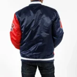 Atlanta Braves Color – Navy-Red Block Satin Varsity Jacket