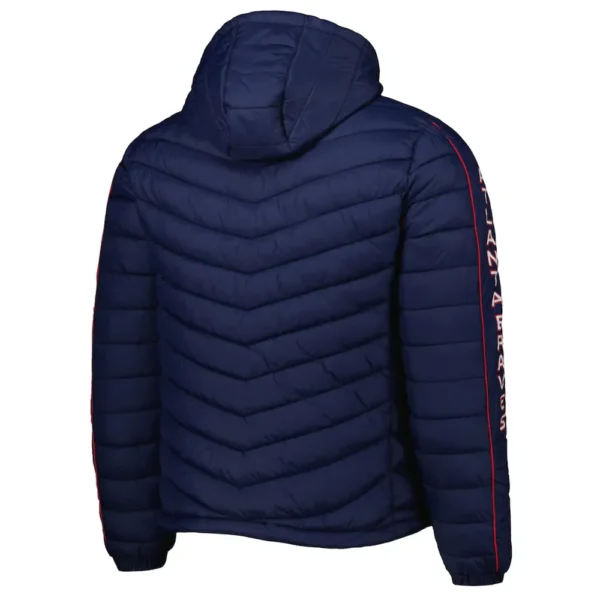 Atlanta Braves Navy Blue Splitter Soft Down Touch Puffer Jacket