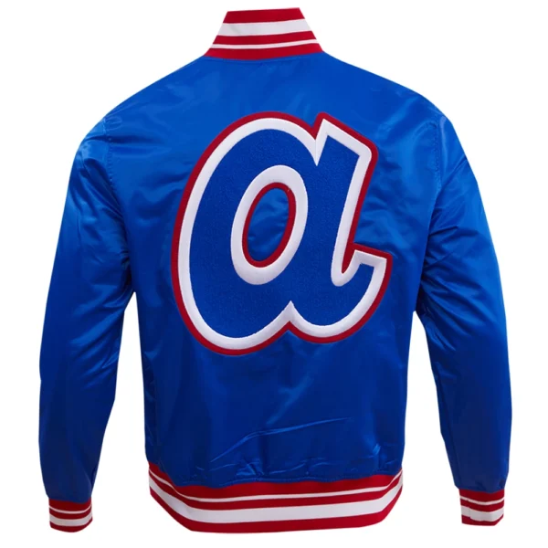 Atlanta Braves Retro Classic Rib Knitted Varsity Jacket Satin