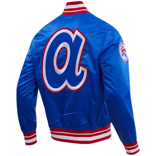 Atlanta Braves Retro Classic Rib Knitted Varsity Jacket Satin