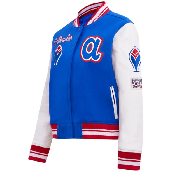 Atlanta Braves Retro CLassic Women’s Varsity Jacket Wool & Leather