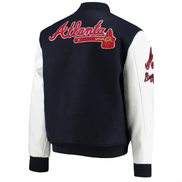 Atlanta Braves Classic Logo Wool & Leather Jacket Varsity