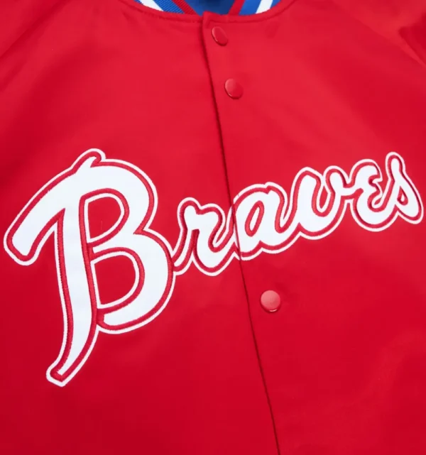 Atlanta Braves Red Lightweight Satin Varsity Jack