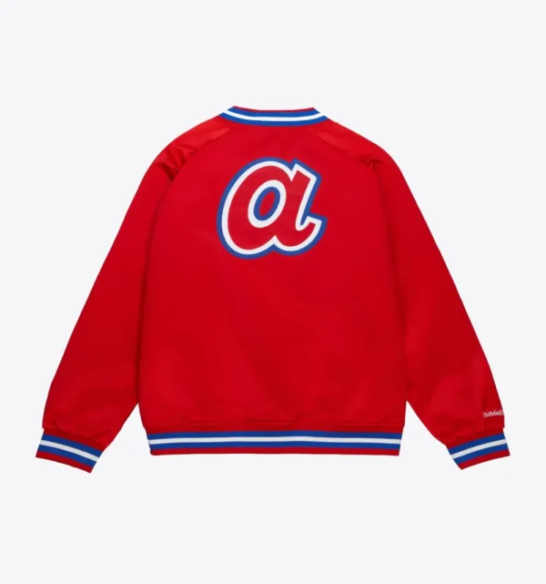 Atlanta Braves Red Lightweight Satin Varsity Jacke