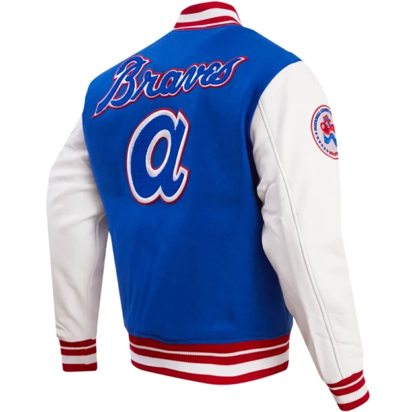 Men’s Atlanta Braves Retro Classic Rib Knitted Wool & Leather Jacket Varsity