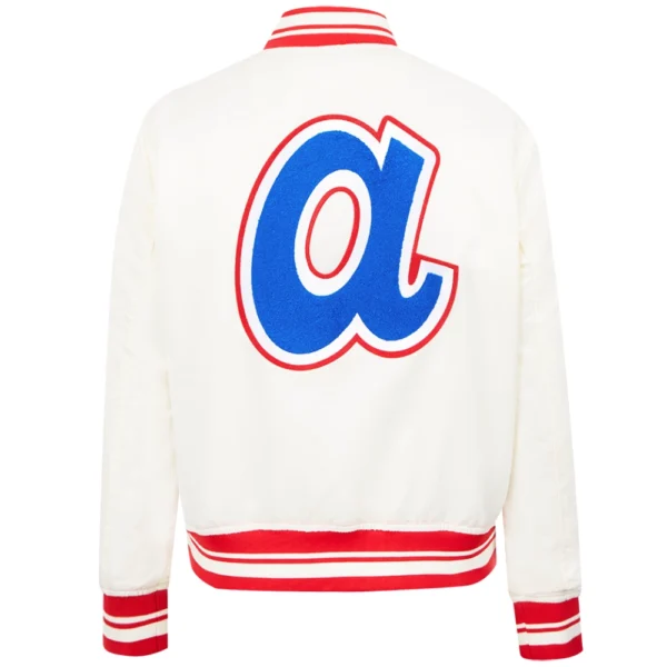 Atlanta Braves Retro Classic Women’s Rib  Varsity Jacket Satin