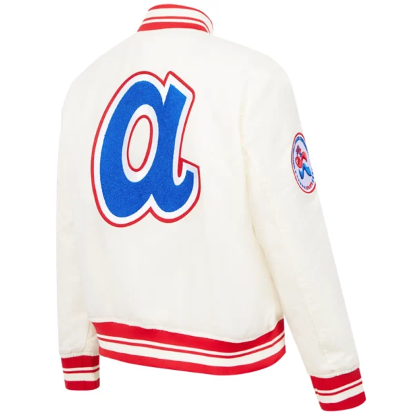 Atlanta Braves Retro Classic Women’s Rib  Varsity Jacket Satin
