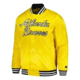 Atlanta-Braves-Starter-Cross-Bronx-Fashion-Yellow-Satin-Varsity-Jacket-1