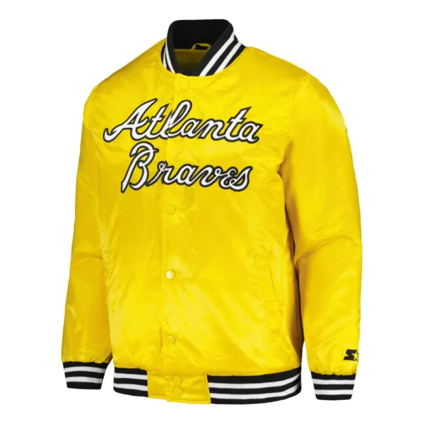 Atlanta-Braves-Starter-Cross-Bronx-Fashion-Yellow-Satin-Varsity-Jacket-1