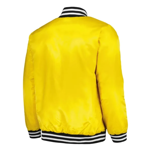 Atlanta Braves Cross Full-Snap Yellow  Varsity Jacket Satin
