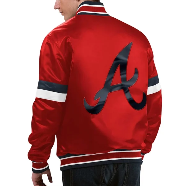 Atlanta Braves Home Game Red Varsity Jacket Satin