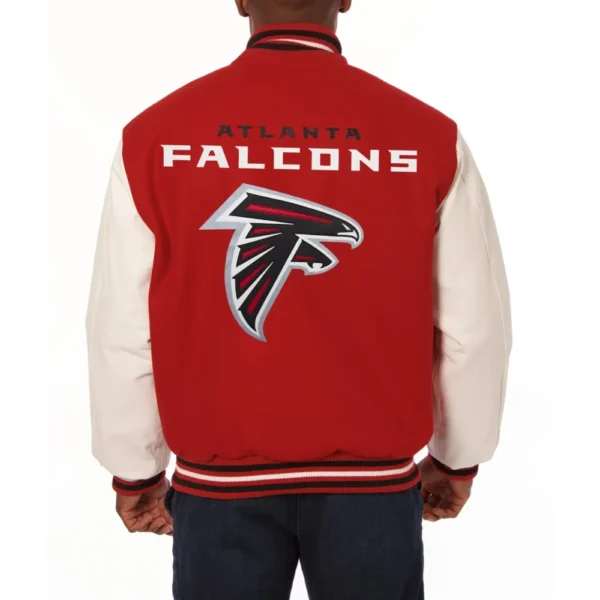 Atlanta Falcons Domestic Two-Tone Wool & Leather Varsity Red/White Jacket