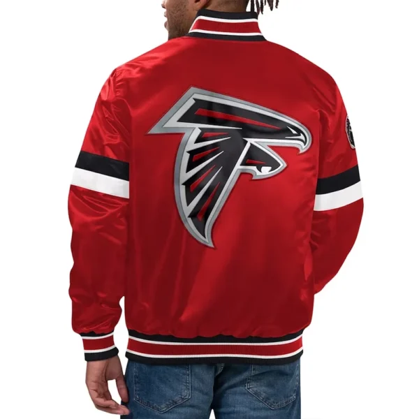 Atlanta Falcons Home Game Red Satin Varsity Jacket