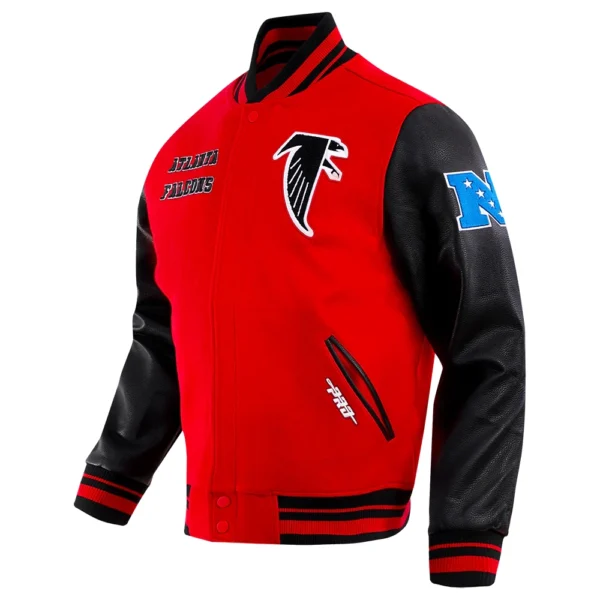 Atlanta Falcons Retro Classic Wool & Leather Varsity Red/Black Jacket