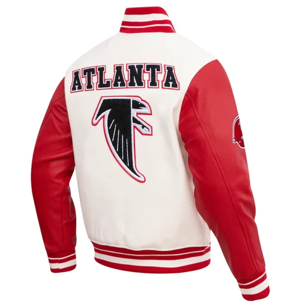 Atlanta Falcons Retro Classic Wool & Leather White/Red Varsity Jacket