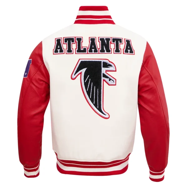 Atlanta Falcons Retro Classic Wool & Leather White/Red Varsity Jacket