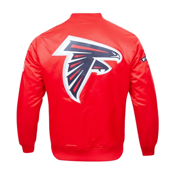 Atlanta Falcons Team Big Logo Red Satin Varsity Jacket