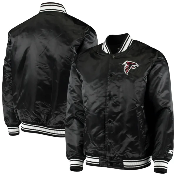 Atlanta Falcons Locker Room Black Satin Varsity Jacket