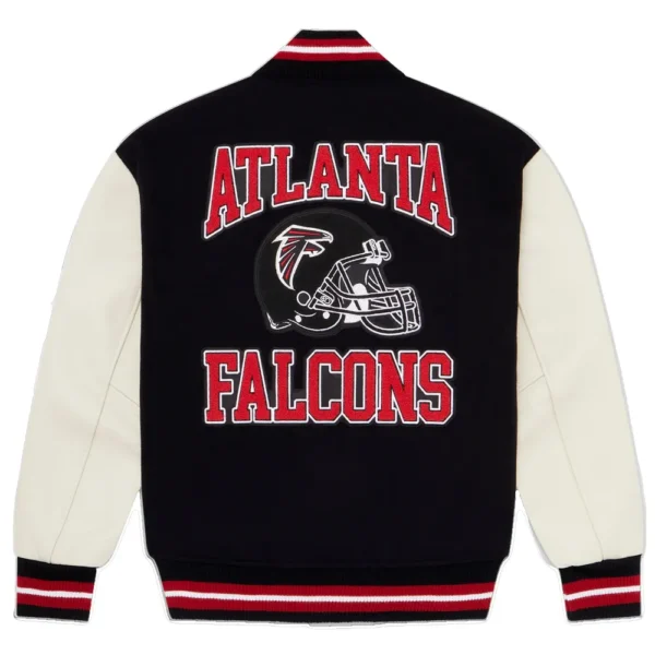 Atlanta Falcons X OVO Wool & Leather Black/White Varsity Jacket