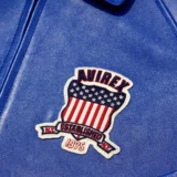 Avirex Icon Blue Leather Bomber Jac