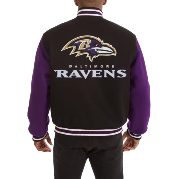 Baltimore Ravens Handmade Wool Black/Purple Varsity Jacket