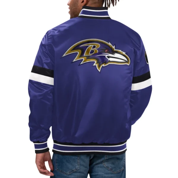 Baltimore Ravens Home Game Full-Snap Purple Satin Varsity Jacket