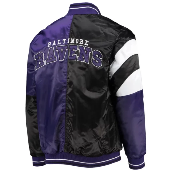 Baltimore Ravens Leader Satin Varsity Black/Purple Jacket