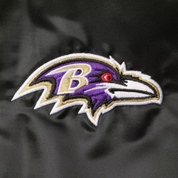 Baltimore Ravens Locker Room Black Satin Varsity Jacket