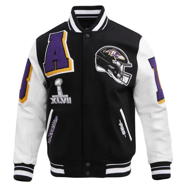 Baltimore Ravens Mashup Wool & Leather Varsity Jacket