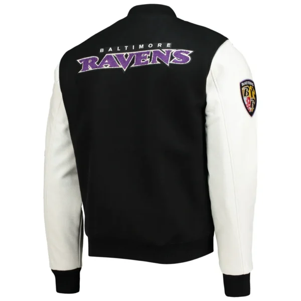 Baltimore Ravens Logo Black/White Varsity Jacket