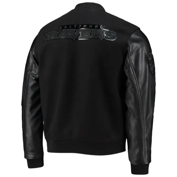 Baltimore Ravens Logo Black Wool & Leather Varsity Jacket