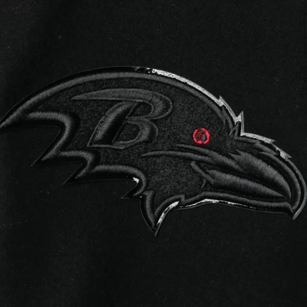 Baltimore Ravens Logo Black Wool & Leather Varsity Jacket