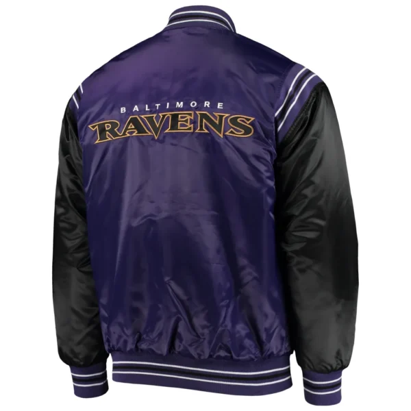 Baltimore Ravens Enforcer Purple/Black Satin Varsity Jacket