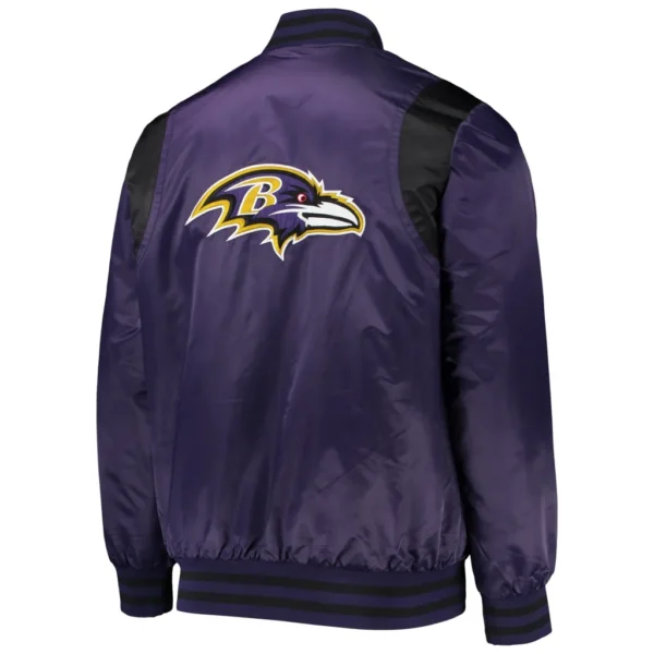 Baltimore Ravens Prime Time Twill Black Satin Varsity Jacket