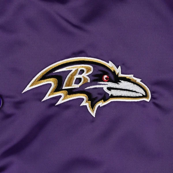 Baltimore Ravens Leader Purple/Black Satin Varsity Jacket