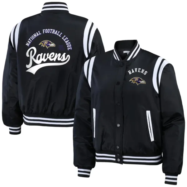 Baltimore Ravens WEAR by Erin Andrews Women’s Black Bomber Jacket