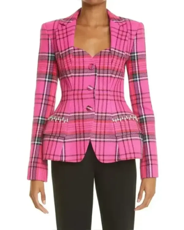 Bel-Air S1 E2 Hilary Banks Plaid Blazer Jacket Pink