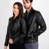 Biker Couple Black Faux Leather Jacket