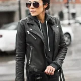 Biker Couple Black Leather Jacket Zipper Doubl