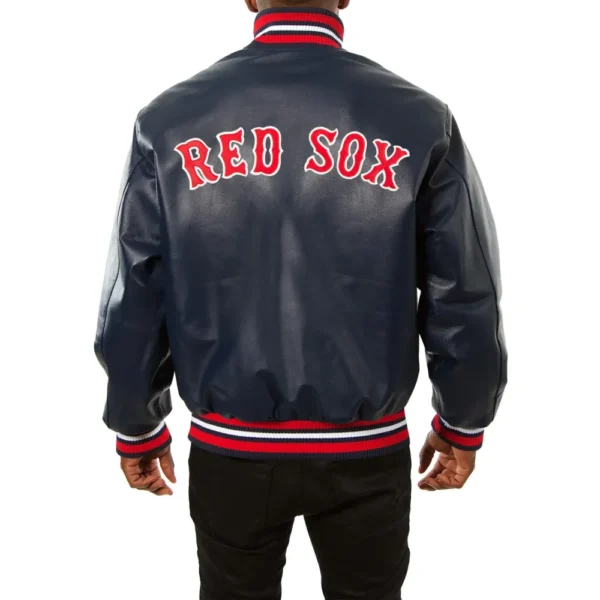 Boston Red Sox Full Real Leather Varsity – Navy Jacket