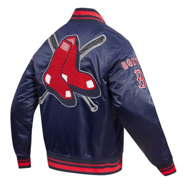 Boston Red Sox Full-Snap Mashup Satin Navy Varsity Jac