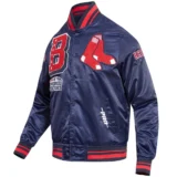 Boston Red Sox Full-Snap Mashup Satin Navy Varsity Jack