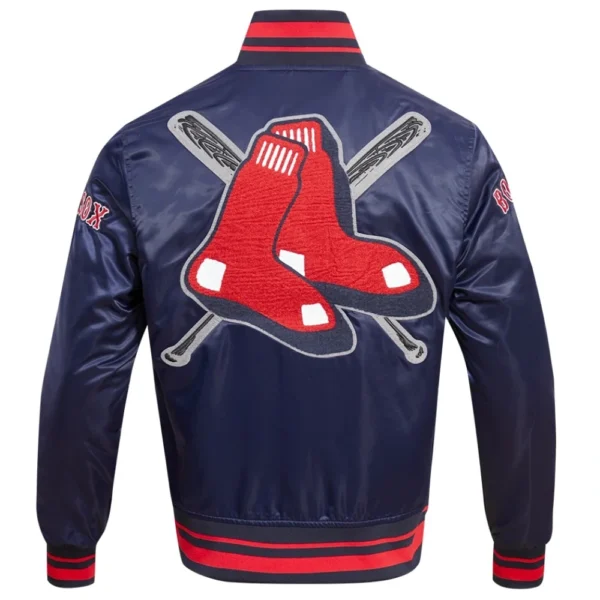 Boston Red Sox Full-Snap Mashup Satin Navy Varsity Jacke